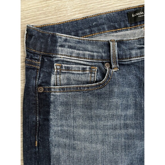 Banana Republic Girlfriend Side Stripe Tuxedo Crop Jeans Dark Wash Denim Cotton - Picture 2 of 8